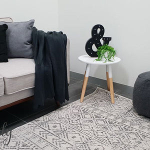 Heaven Grey Tribal Geometric Diamond Rug