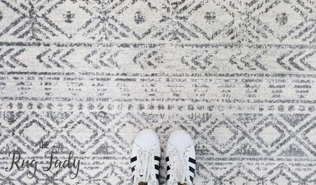 Heaven Grey Tribal Geometric Diamond Rug