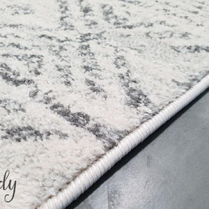 Heaven Grey Tribal Geometric Diamond Rug