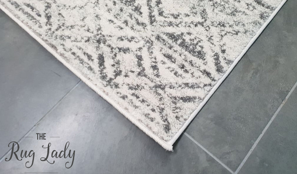Heaven Grey Tribal Geometric Diamond Rug