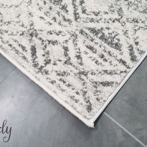 Heaven Grey Tribal Geometric Diamond Rug