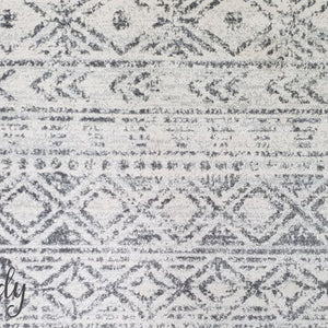 Heaven Grey Tribal Geometric Diamond Rug