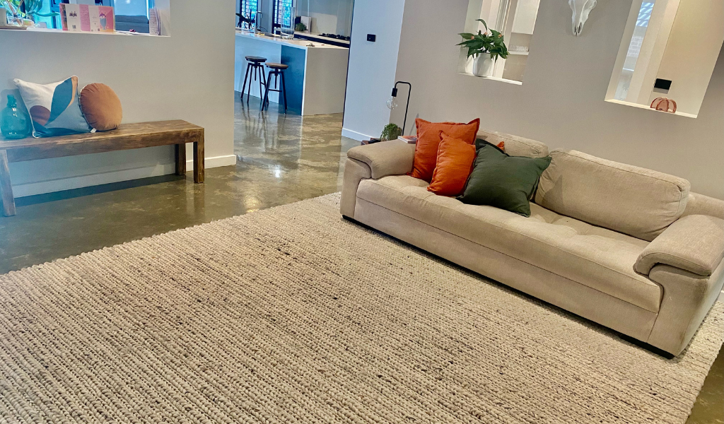 Olivia Natural Braided Pattern Wool Rug
