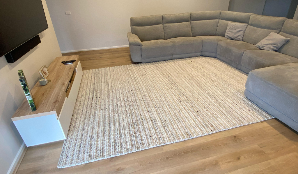 Olivia Natural Braided Pattern Wool Rug