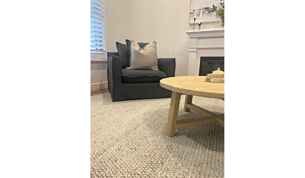 Olivia Natural Bubble Pattern Wool Rug