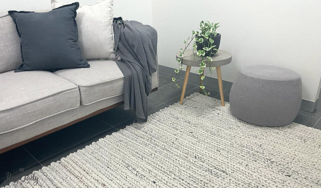 Olivia Natural Braided Pattern Wool Rug