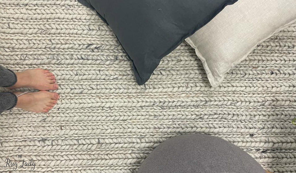 Olivia Natural Braided Pattern Wool Rug