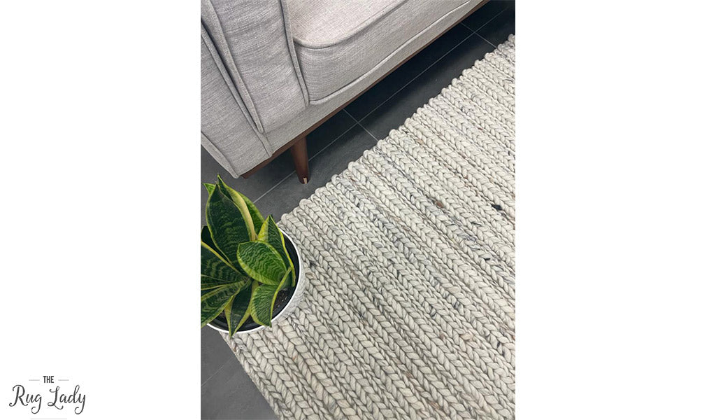 Olivia Natural Braided Pattern Wool Rug