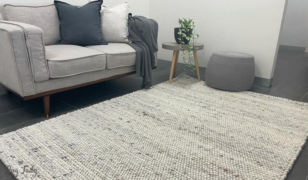 Olivia Natural Bubble Pattern Wool Rug
