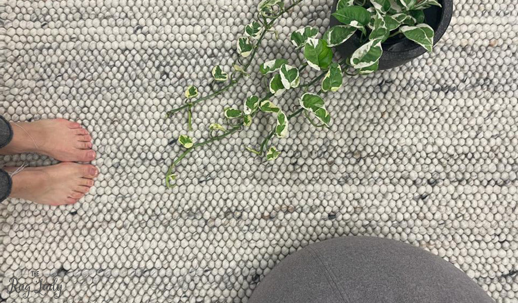 Olivia Natural Bubble Pattern Wool Rug