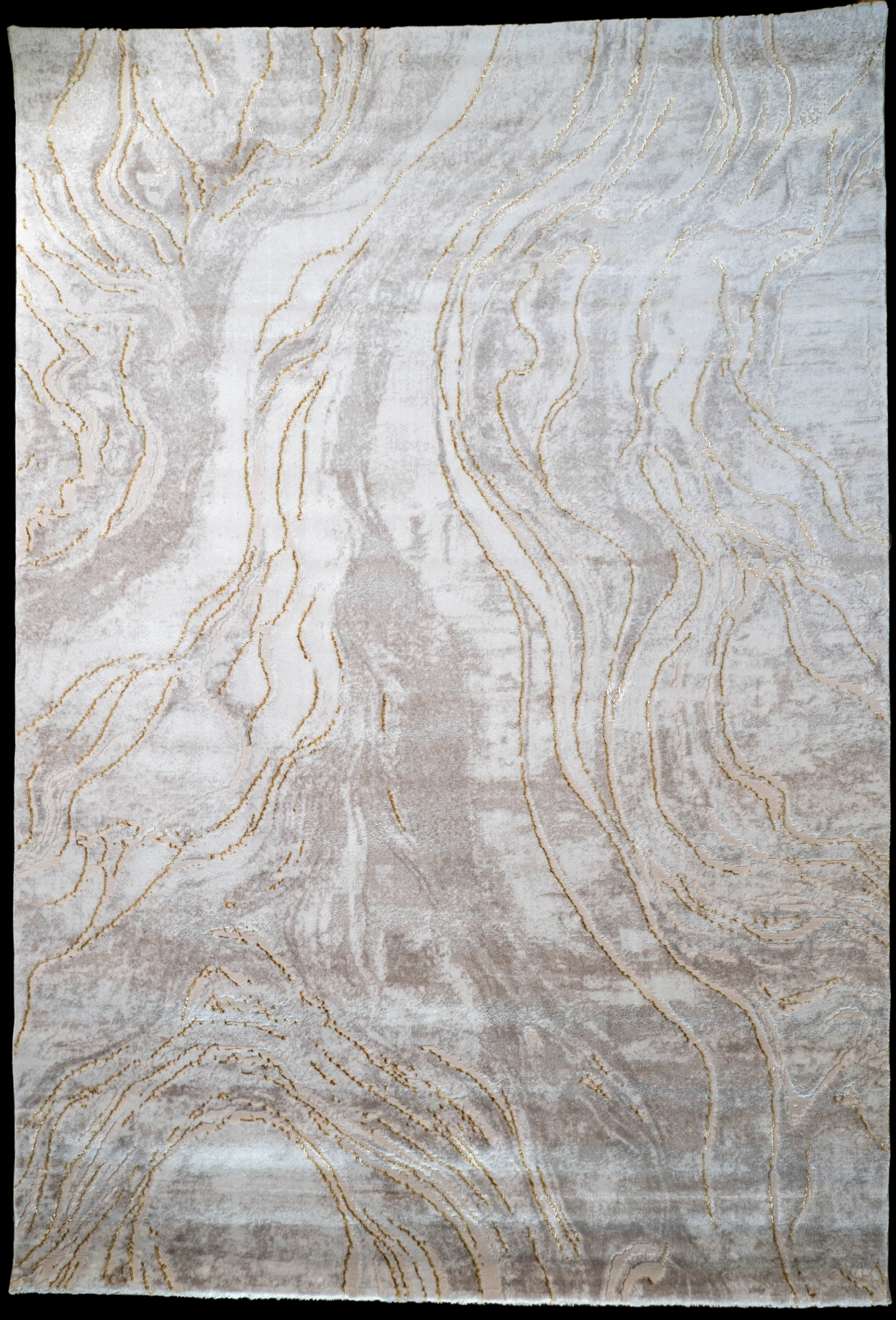 Cream gold Lazer Modern washed out Rug