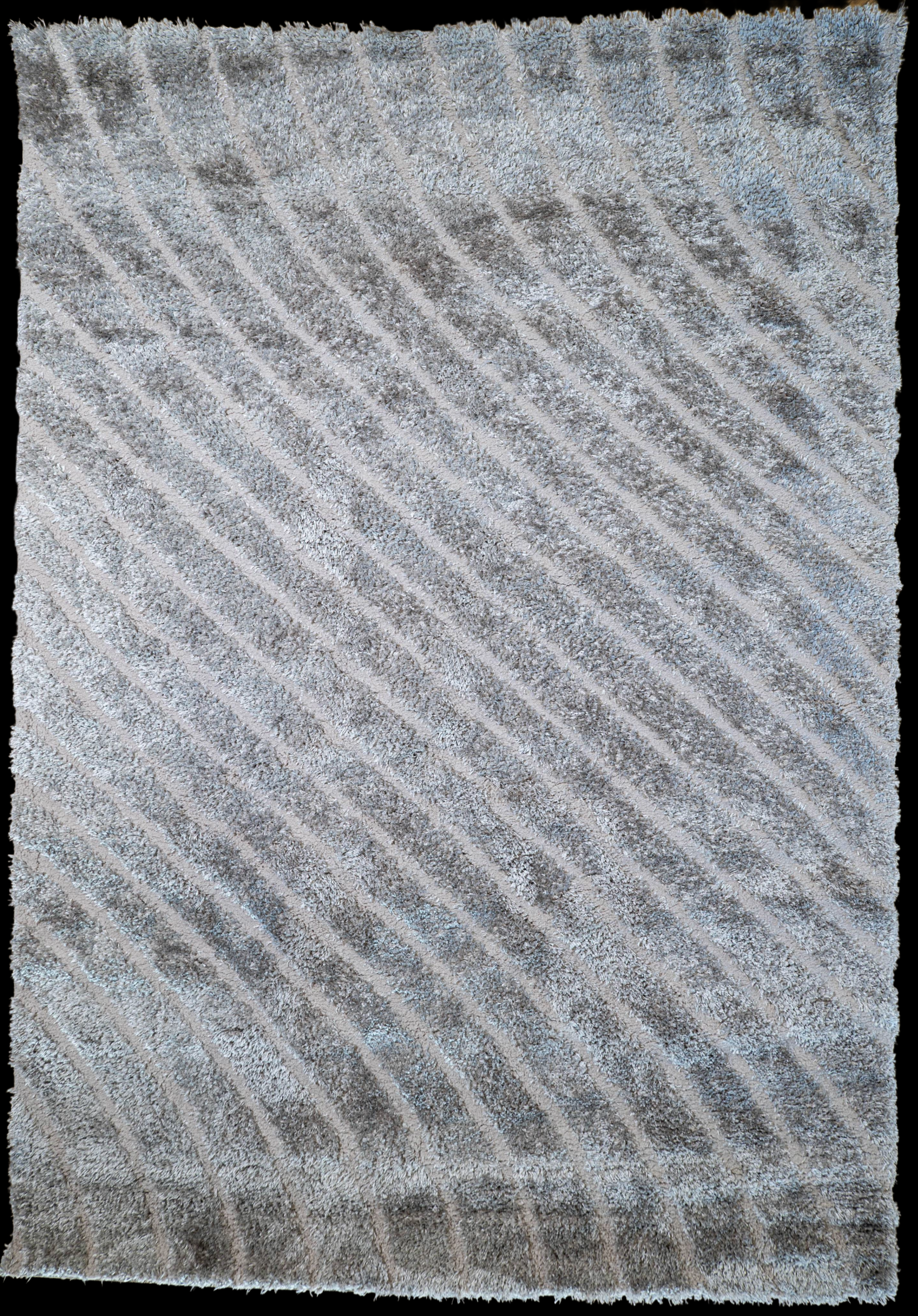Jasmine Shaggy grey plain wave flokati Rug