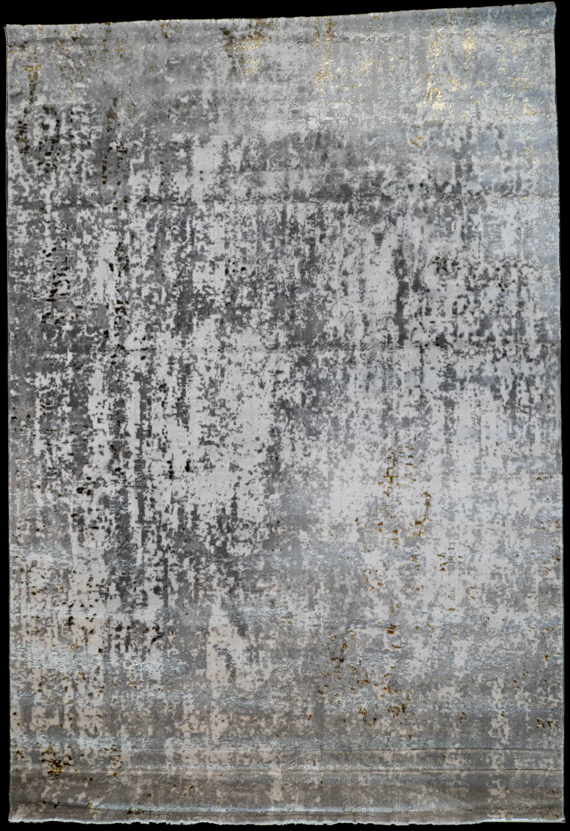 grey cream gold Lazer Modern Abstract dotted Rug