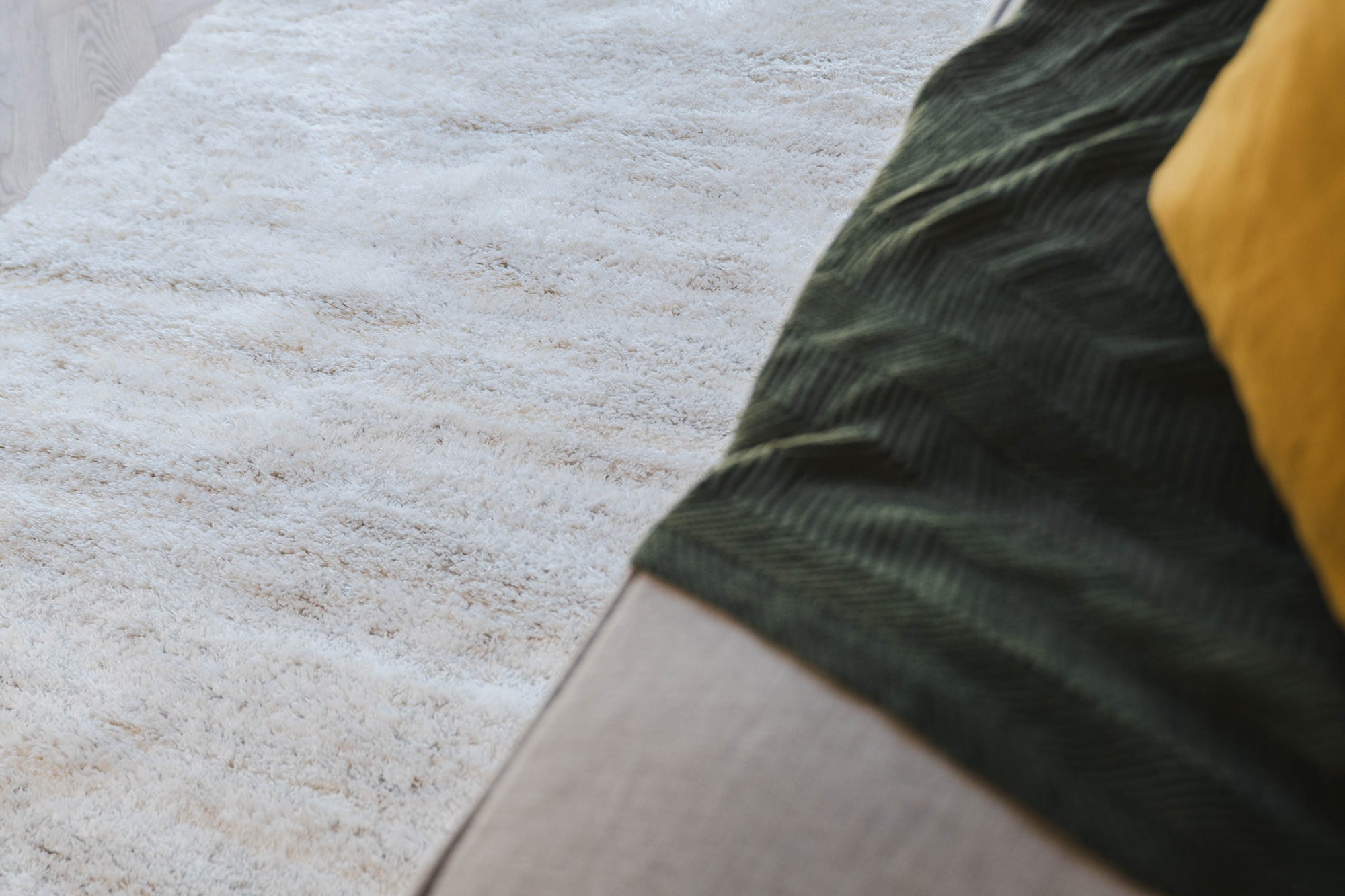 Jasmine Shaggy cream beige plain simple flokati Rug