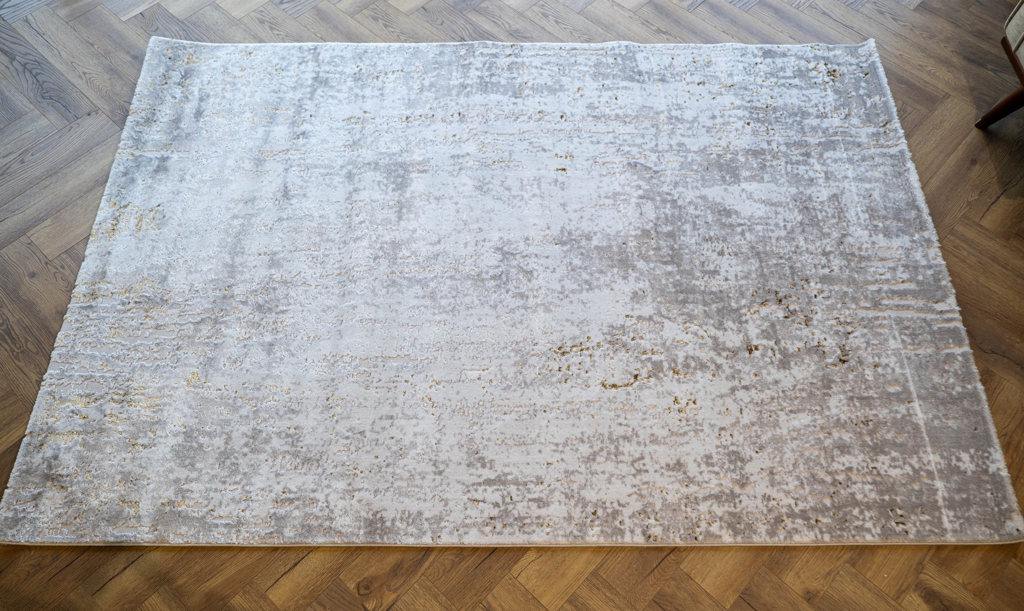 Cream gold Lazer Modern Abstract dotted Rug