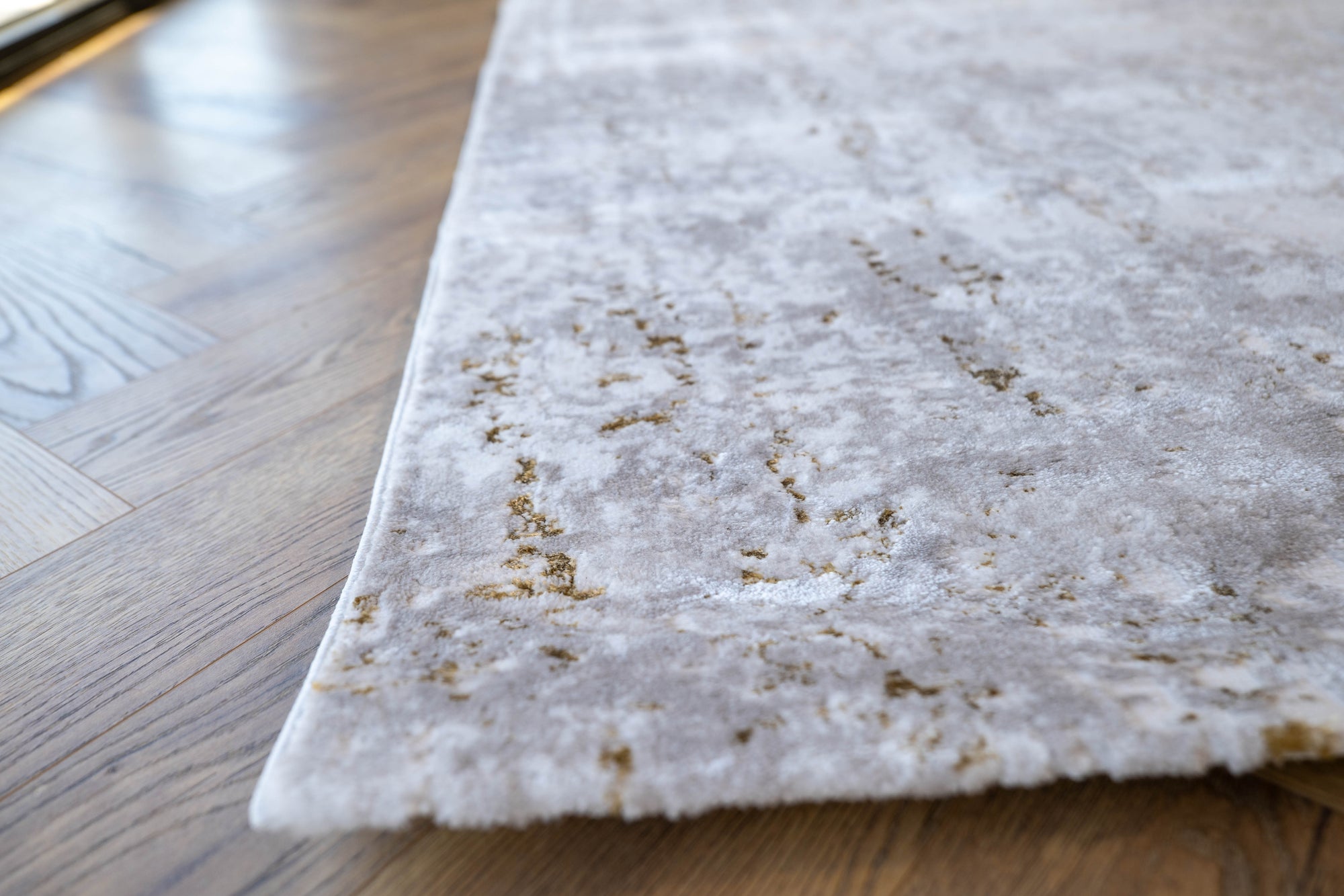 Cream gold Lazer Modern Abstract dotted Rug