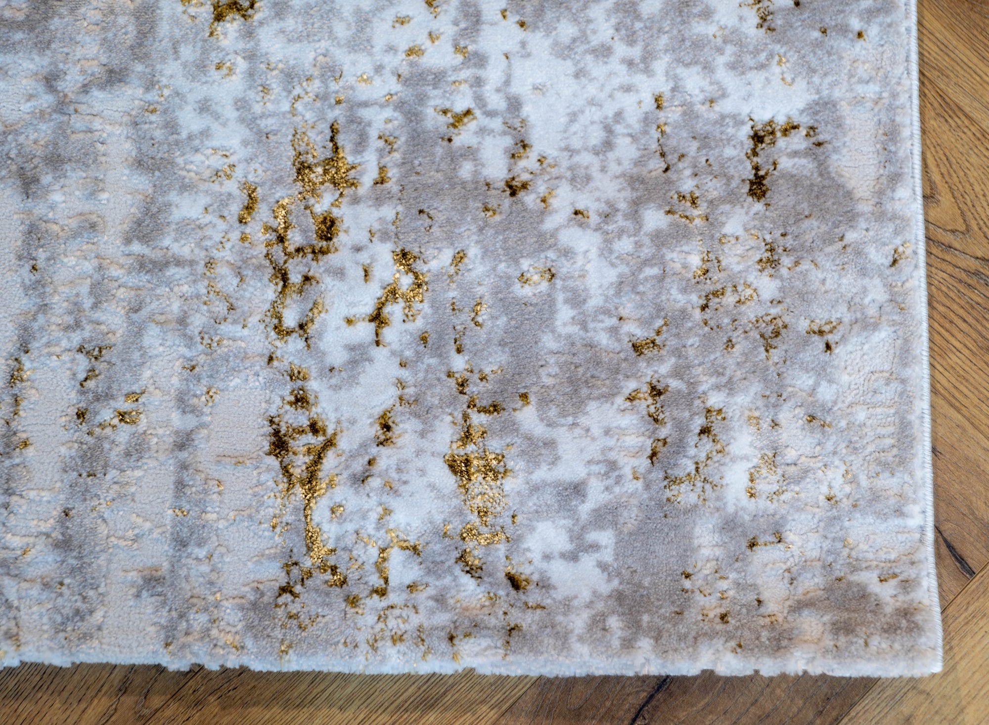 Cream gold Lazer Modern Abstract dotted Rug