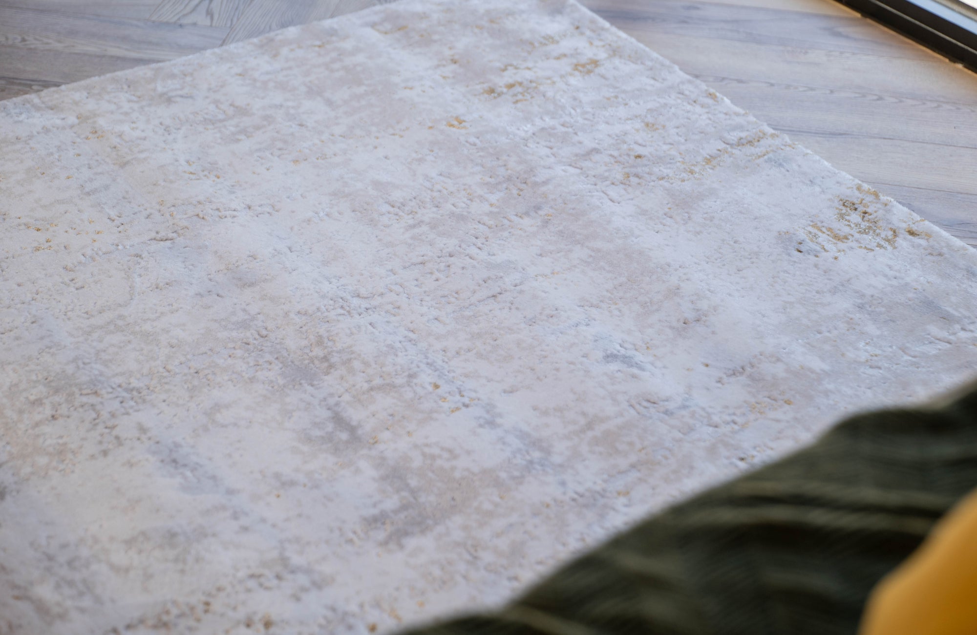Cream gold Lazer Modern Abstract dotted Rug