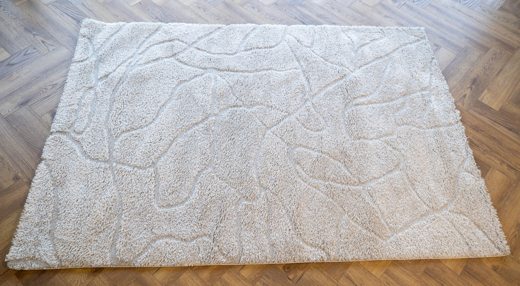 Jasmine Shaggy cream beige rocks flokati Rug