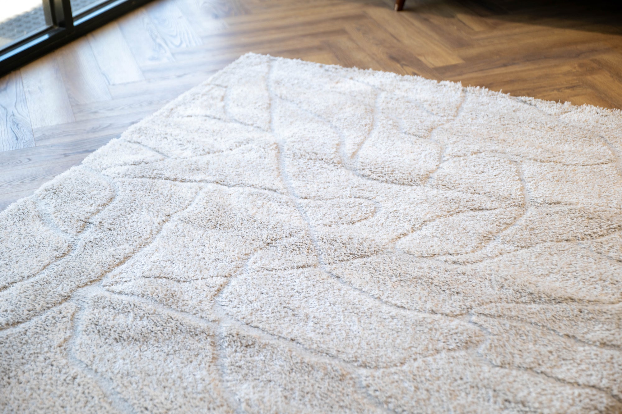 Jasmine Shaggy cream beige rocks flokati Rug