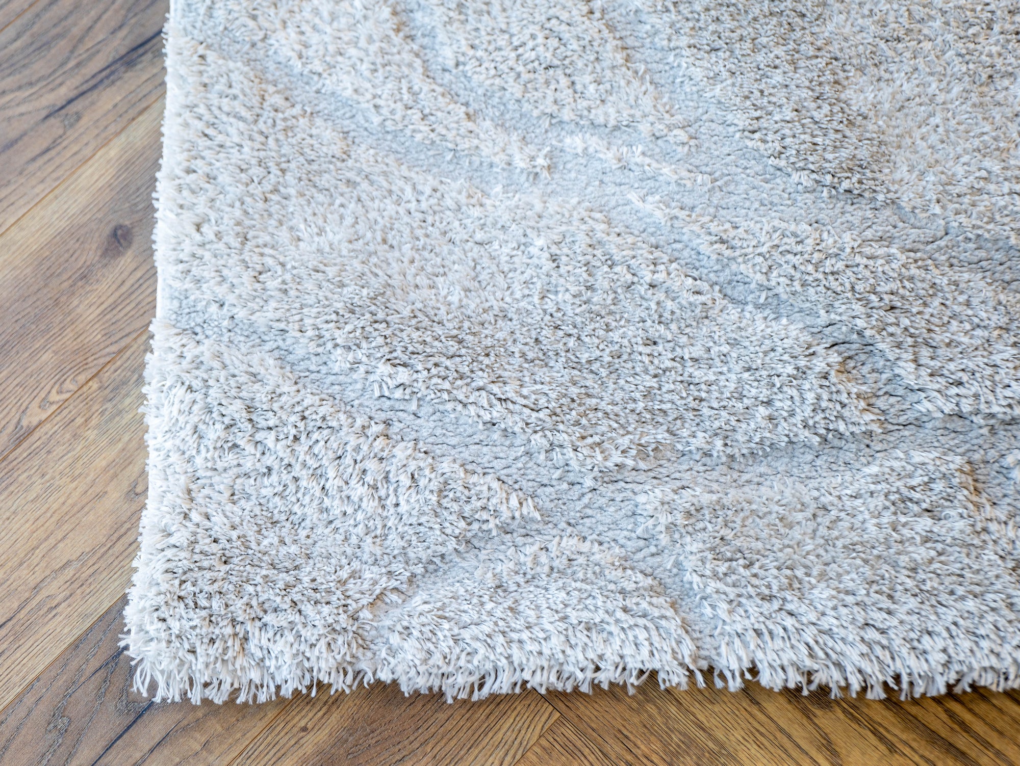 Jasmine Shaggy cream beige rocks flokati Rug