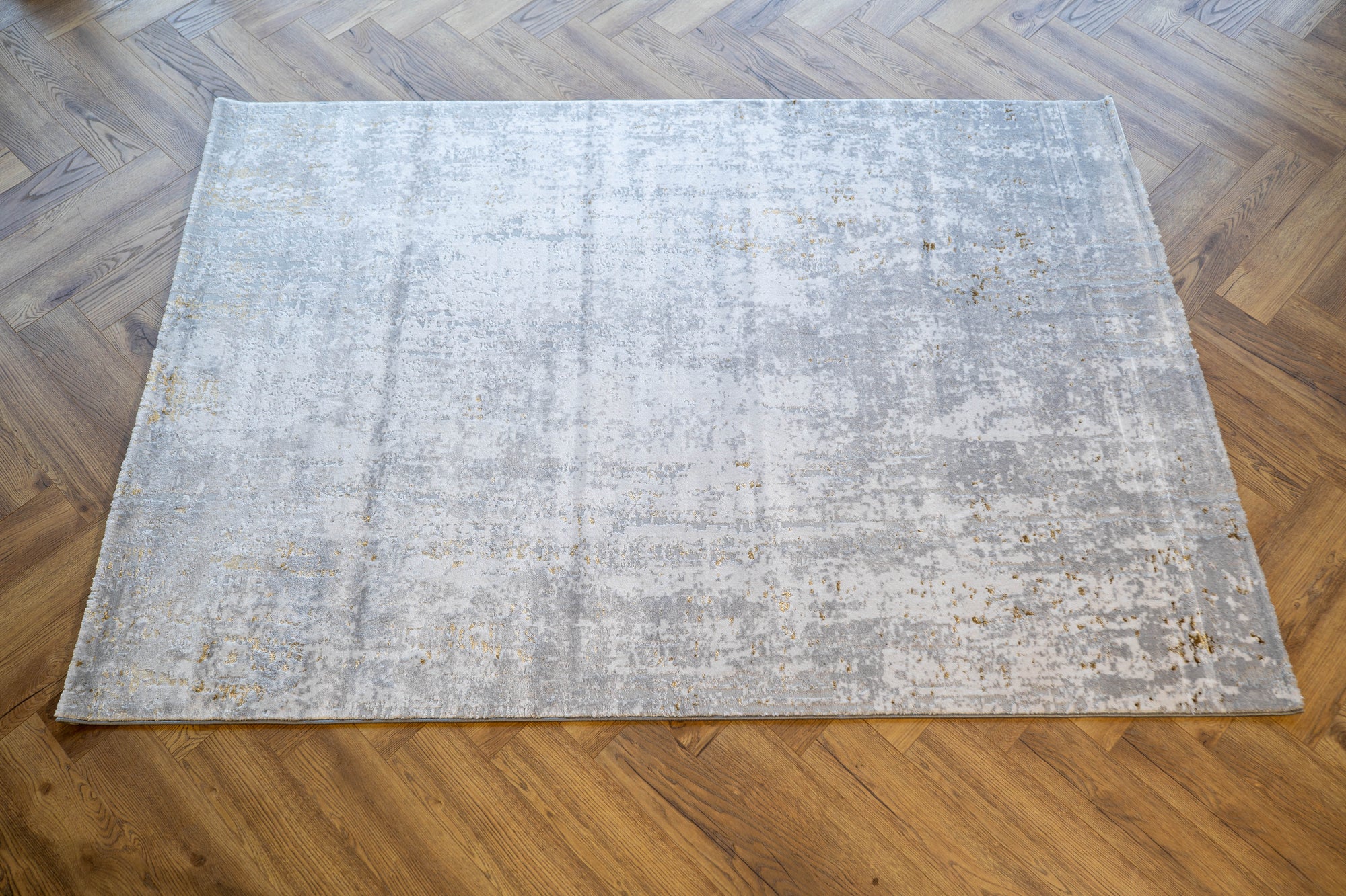 grey cream gold Lazer Modern Abstract dotted Rug