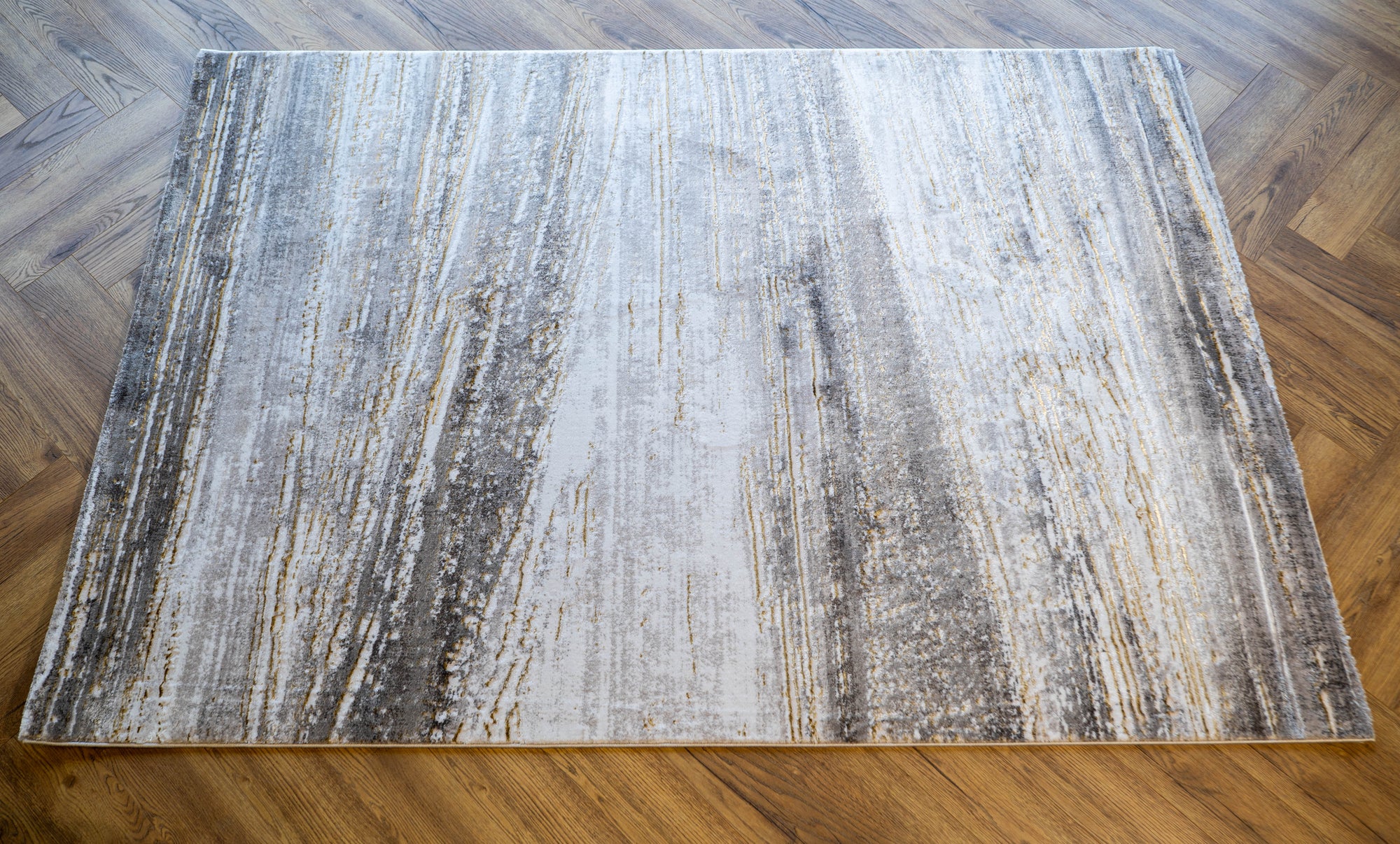 Cream vizion Lazer Modern Abstract strokes Rug
