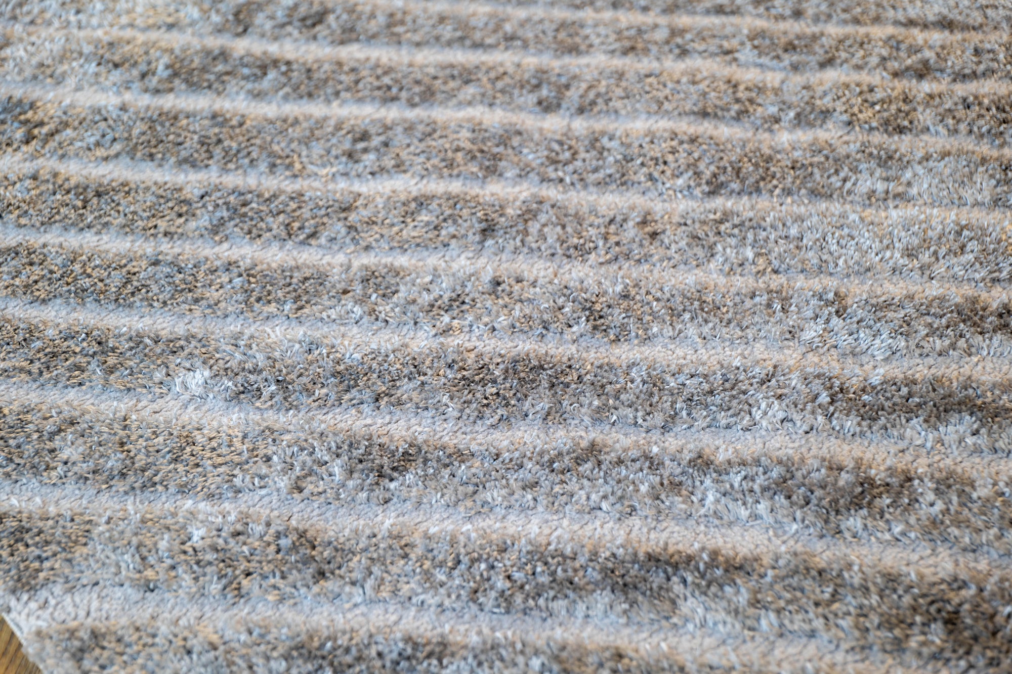 Jasmine Shaggy grey plain wave flokati Rug