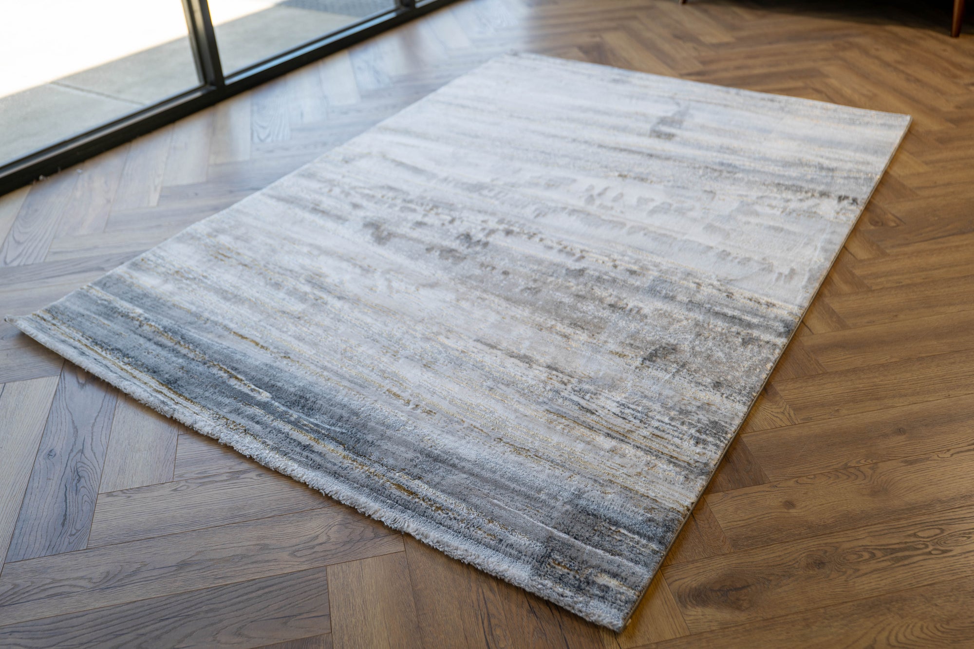 grey multi Lazer Modern Abstract strokes Rug