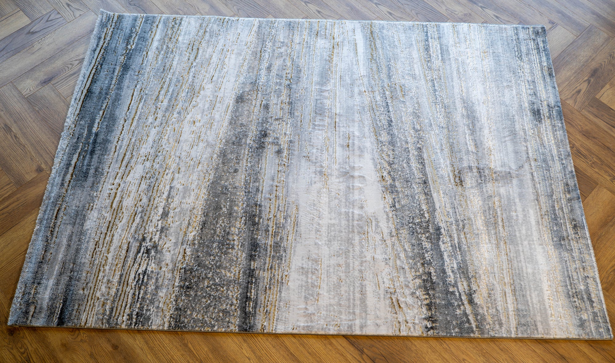 grey multi Lazer Modern Abstract strokes Rug