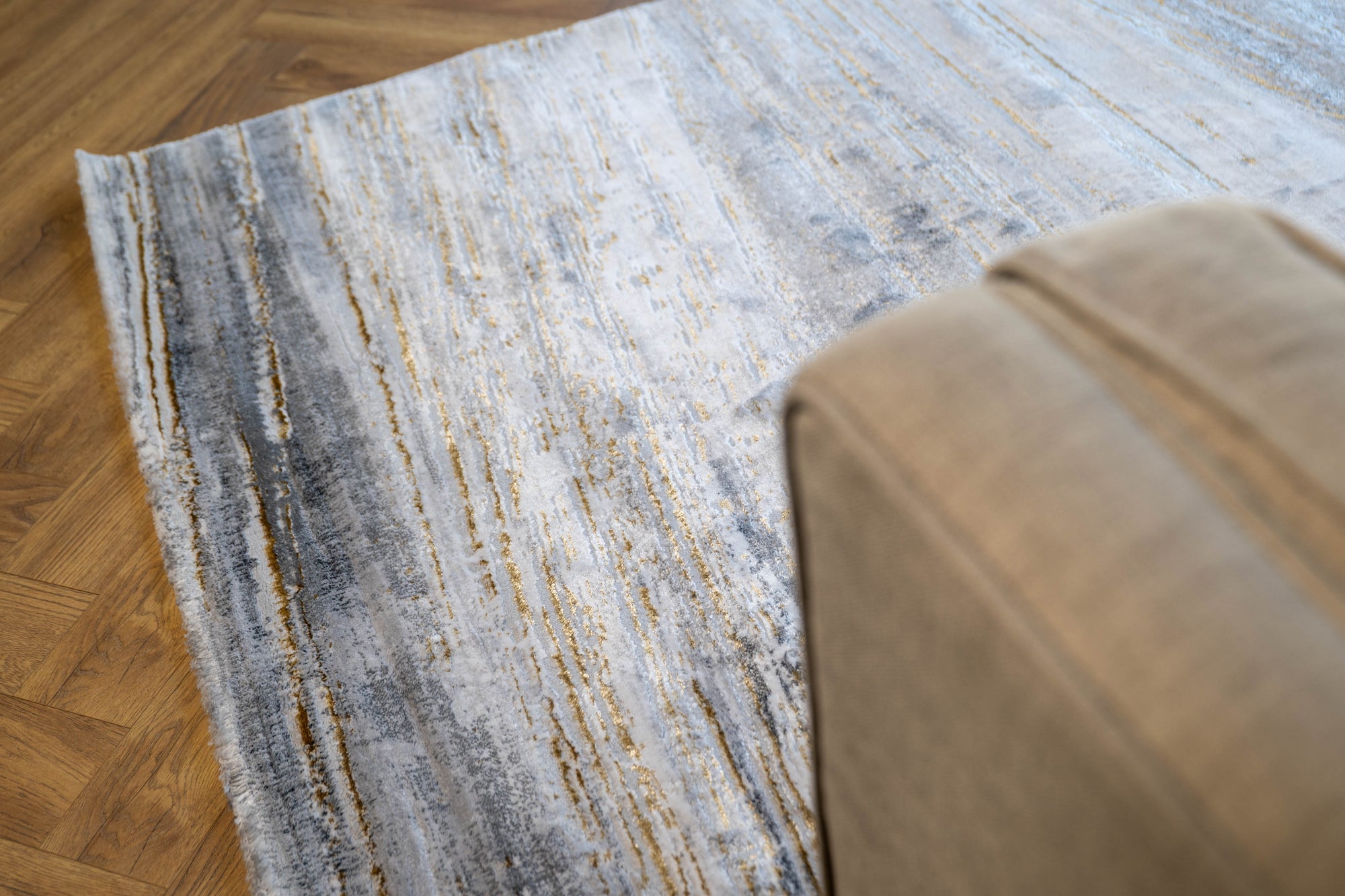grey multi Lazer Modern Abstract strokes Rug