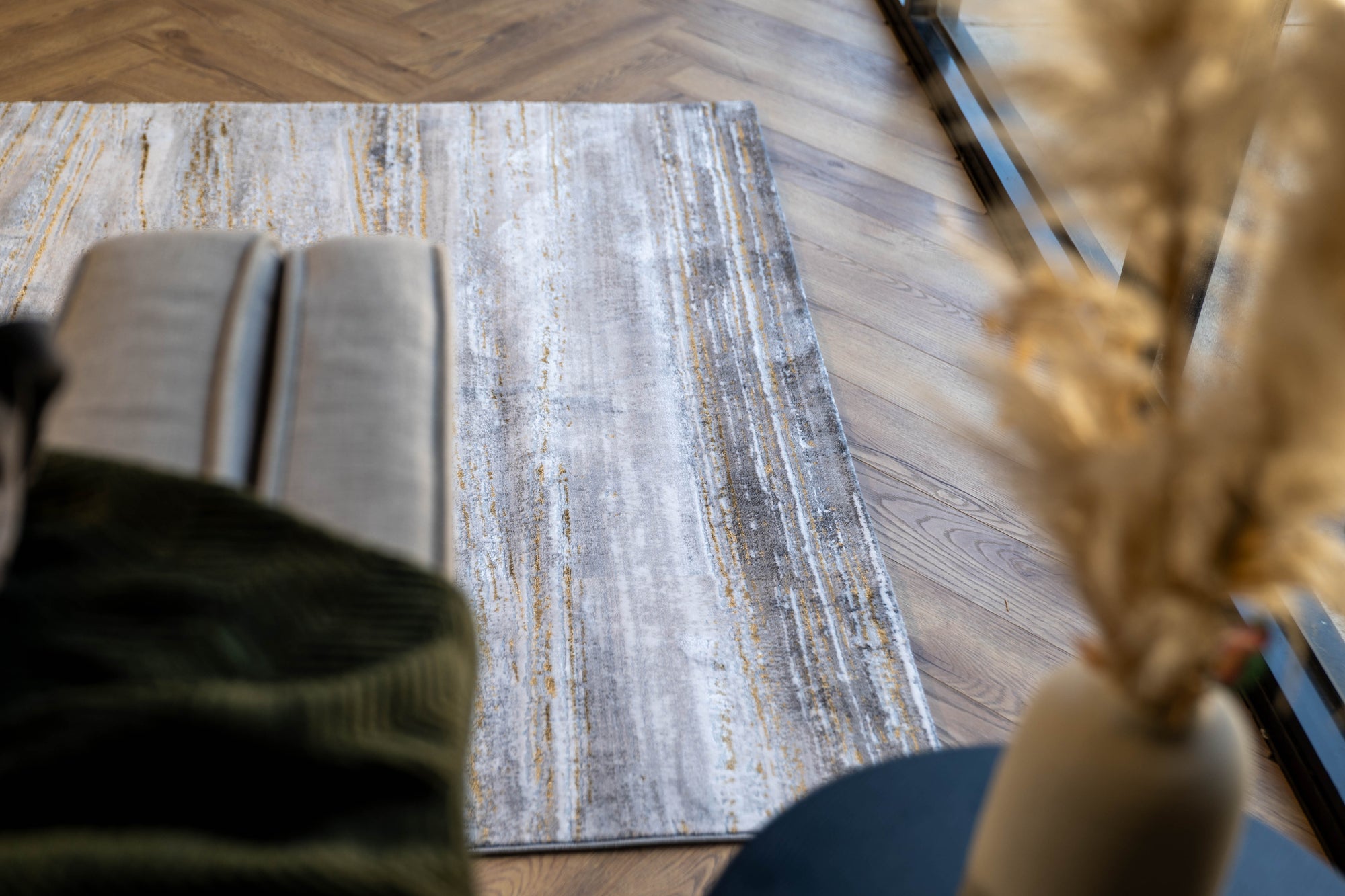grey multi Lazer Modern Abstract strokes Rug