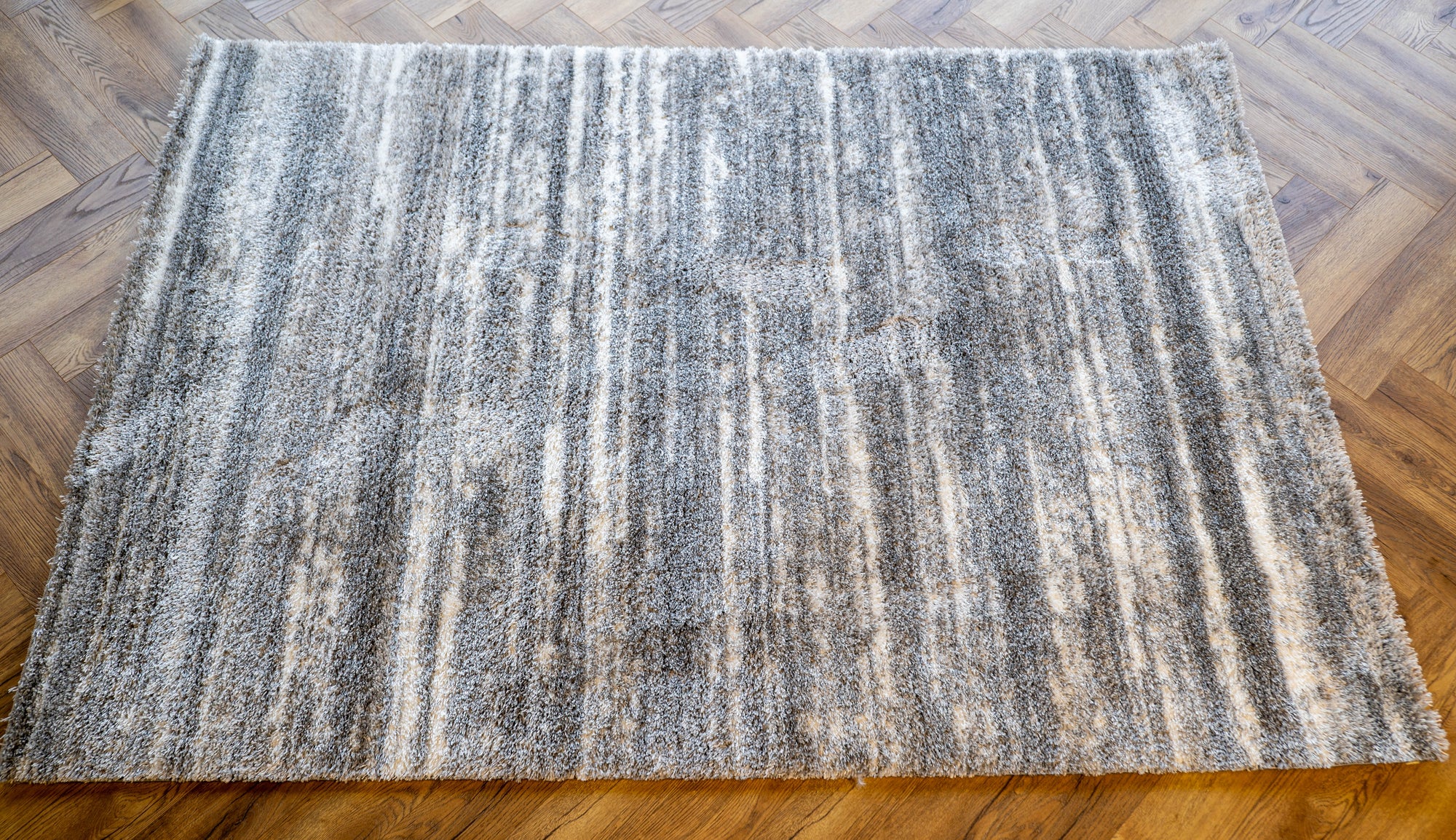 Jasmine Shaggy grey plain simple flokati Rug