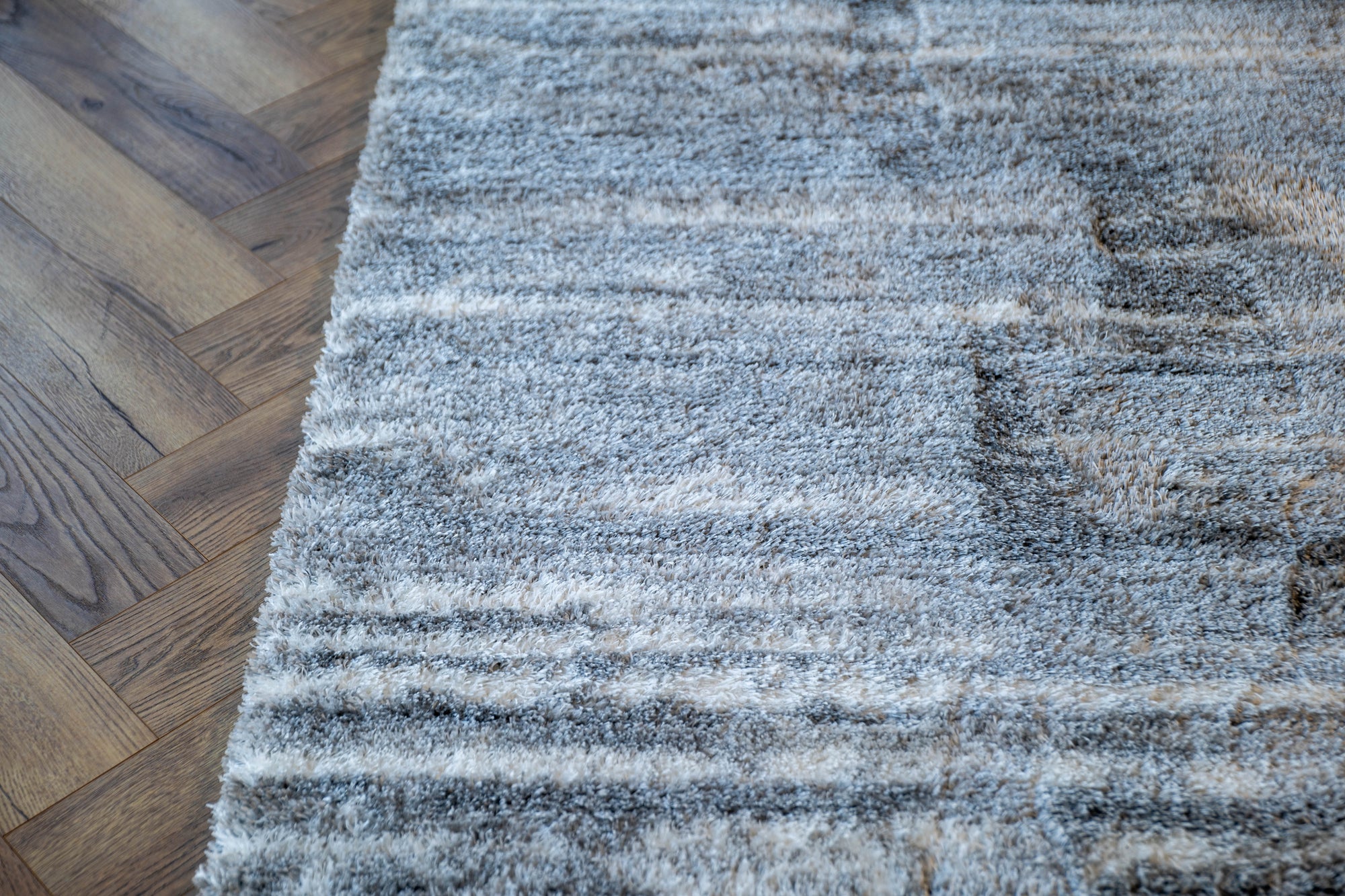 Jasmine Shaggy grey plain simple flokati Rug