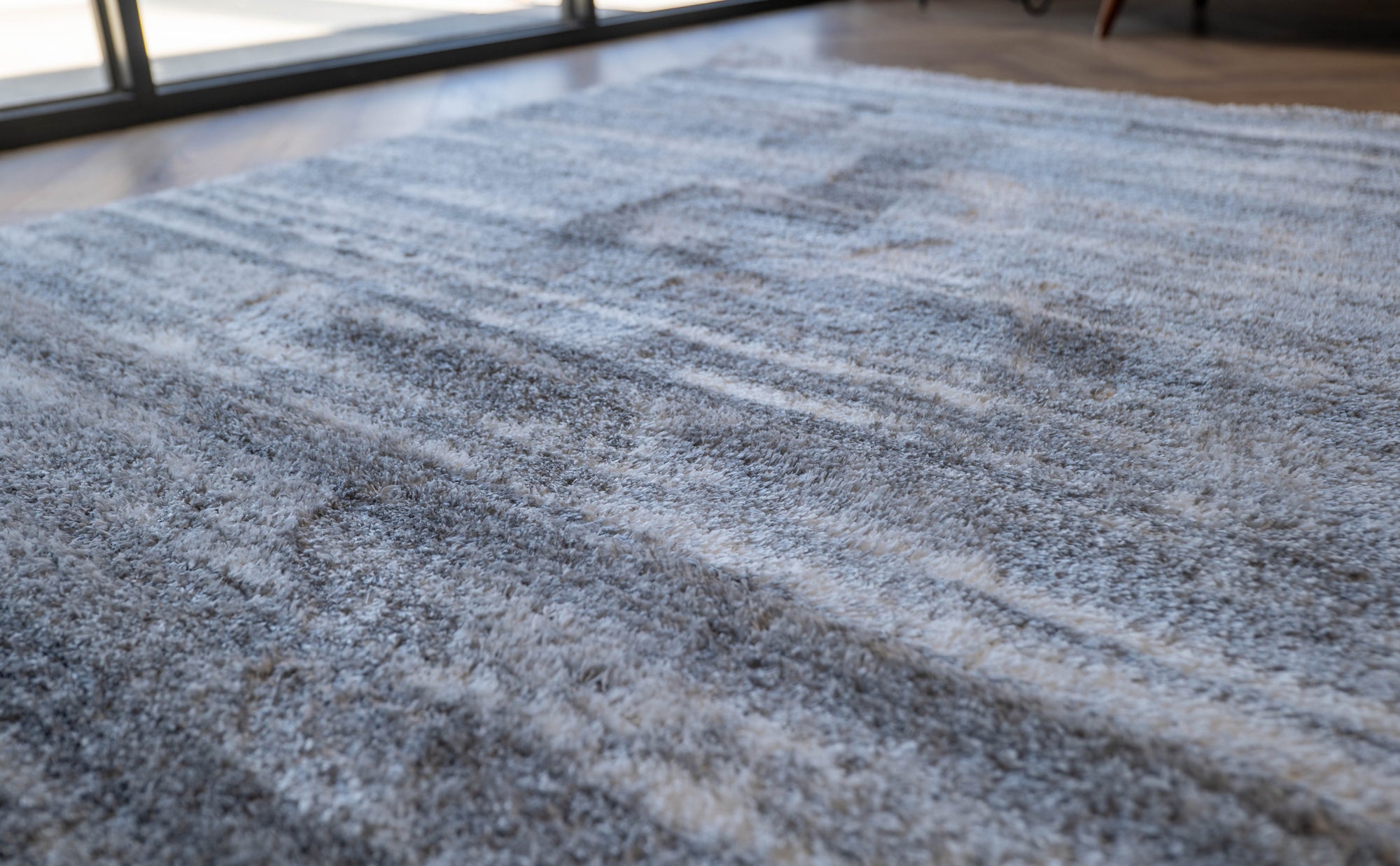 Jasmine Shaggy grey plain simple flokati Rug