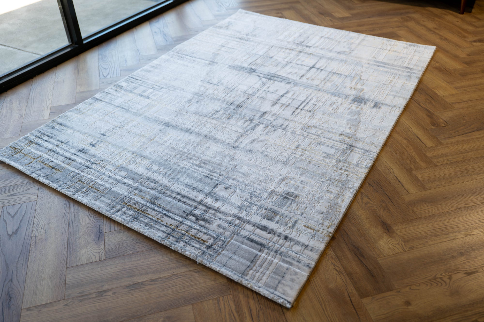 grey multi Lazer Modern Abstract lines Rug
