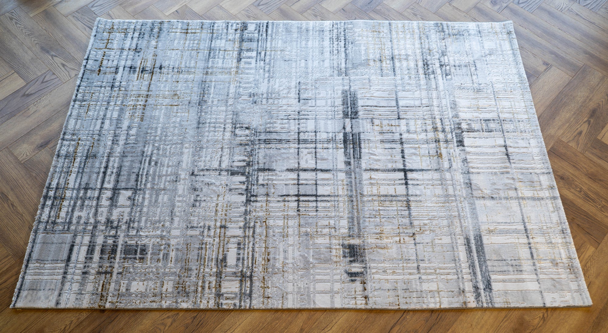grey multi Lazer Modern Abstract lines Rug