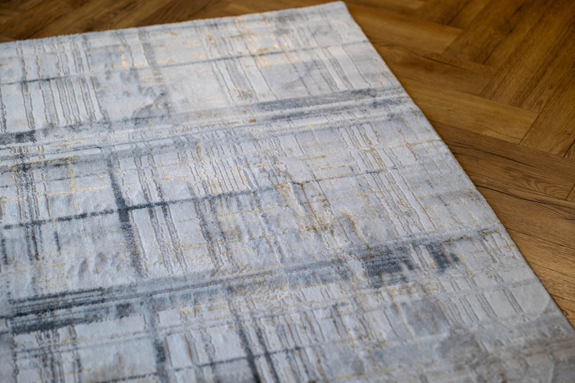 grey multi Lazer Modern Abstract lines Rug