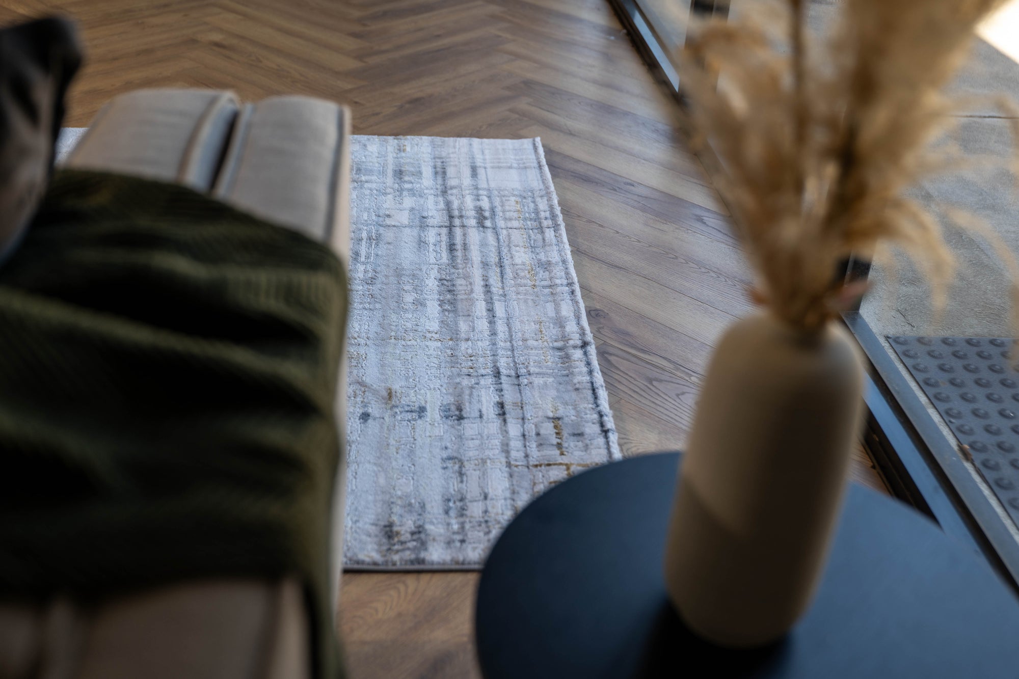 grey multi Lazer Modern Abstract lines Rug