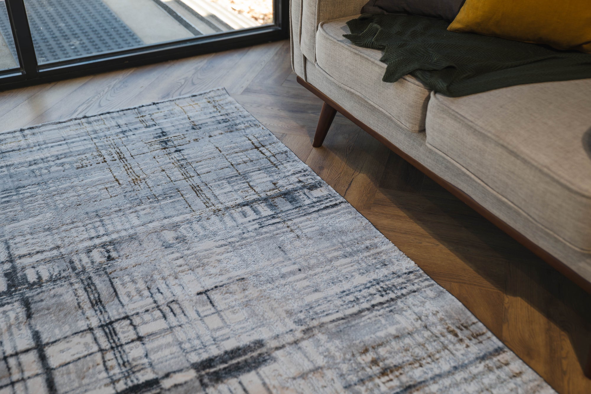 grey multi Lazer Modern Abstract lines Rug