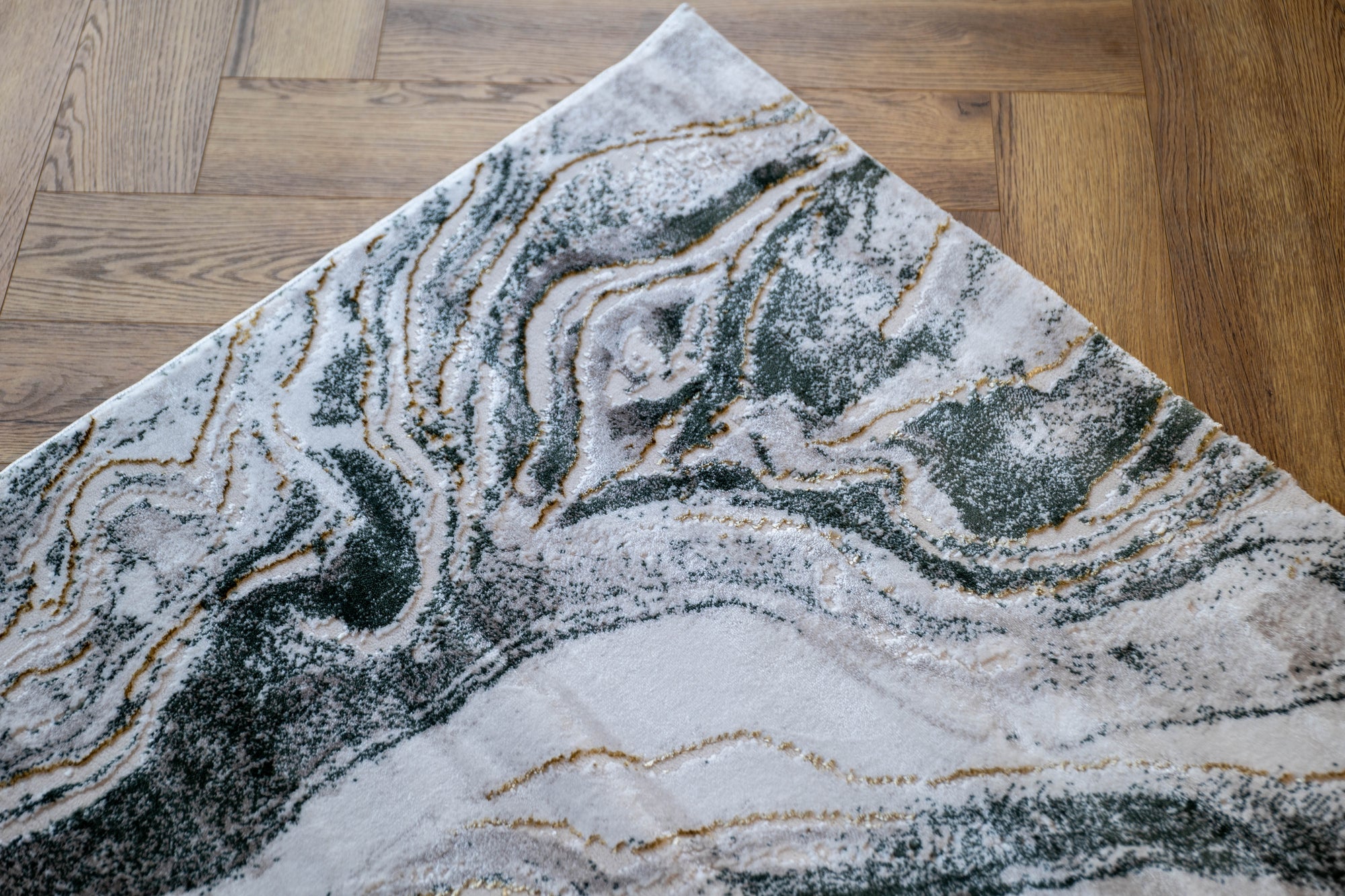 Grey Green Lazer Modern washed out Rug