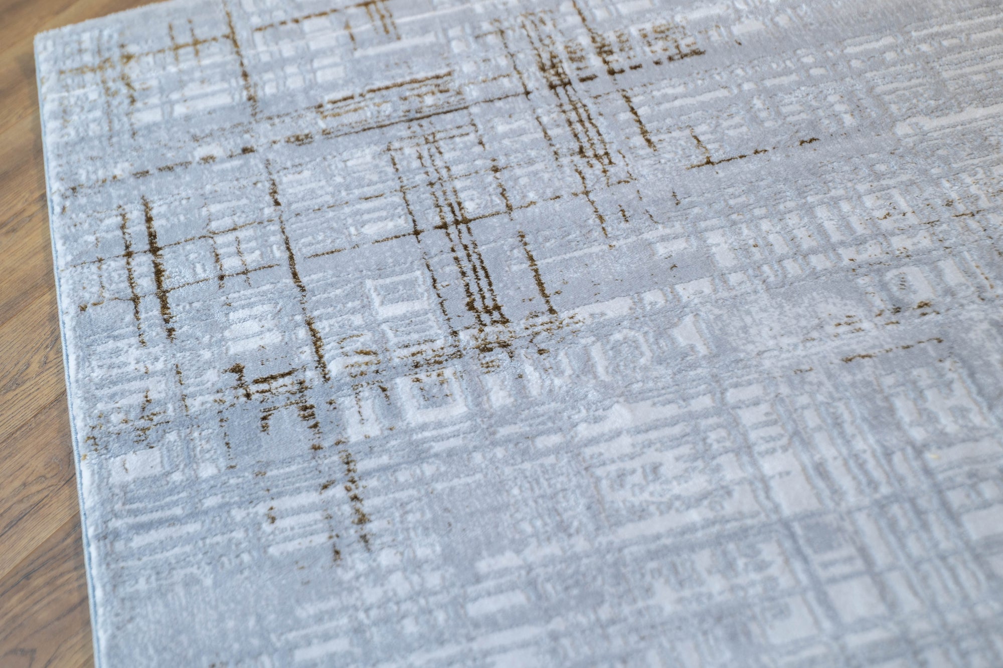 grey gold Lazer Modern Abstract lines Rug