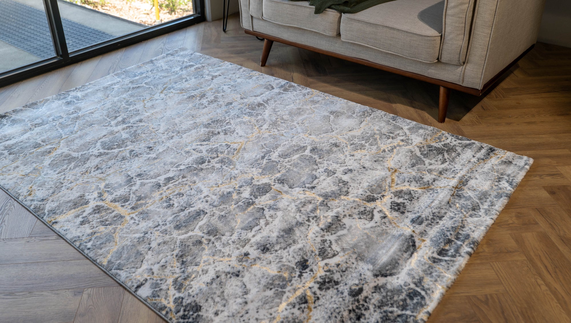 grey anthra Lazer Modern marble Rug