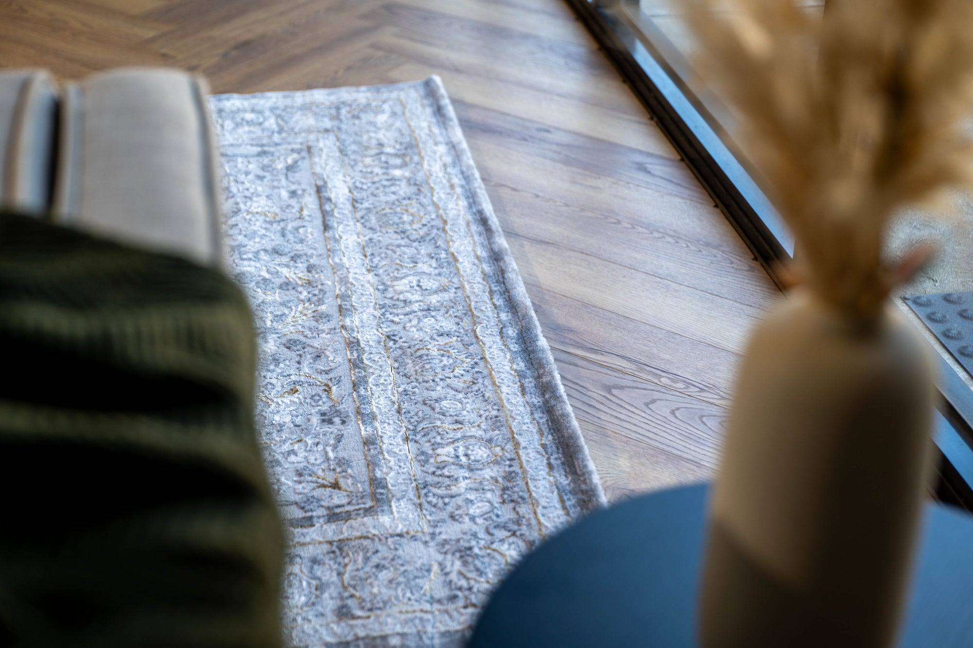 Grey Ivory Lazer Medallion Rug