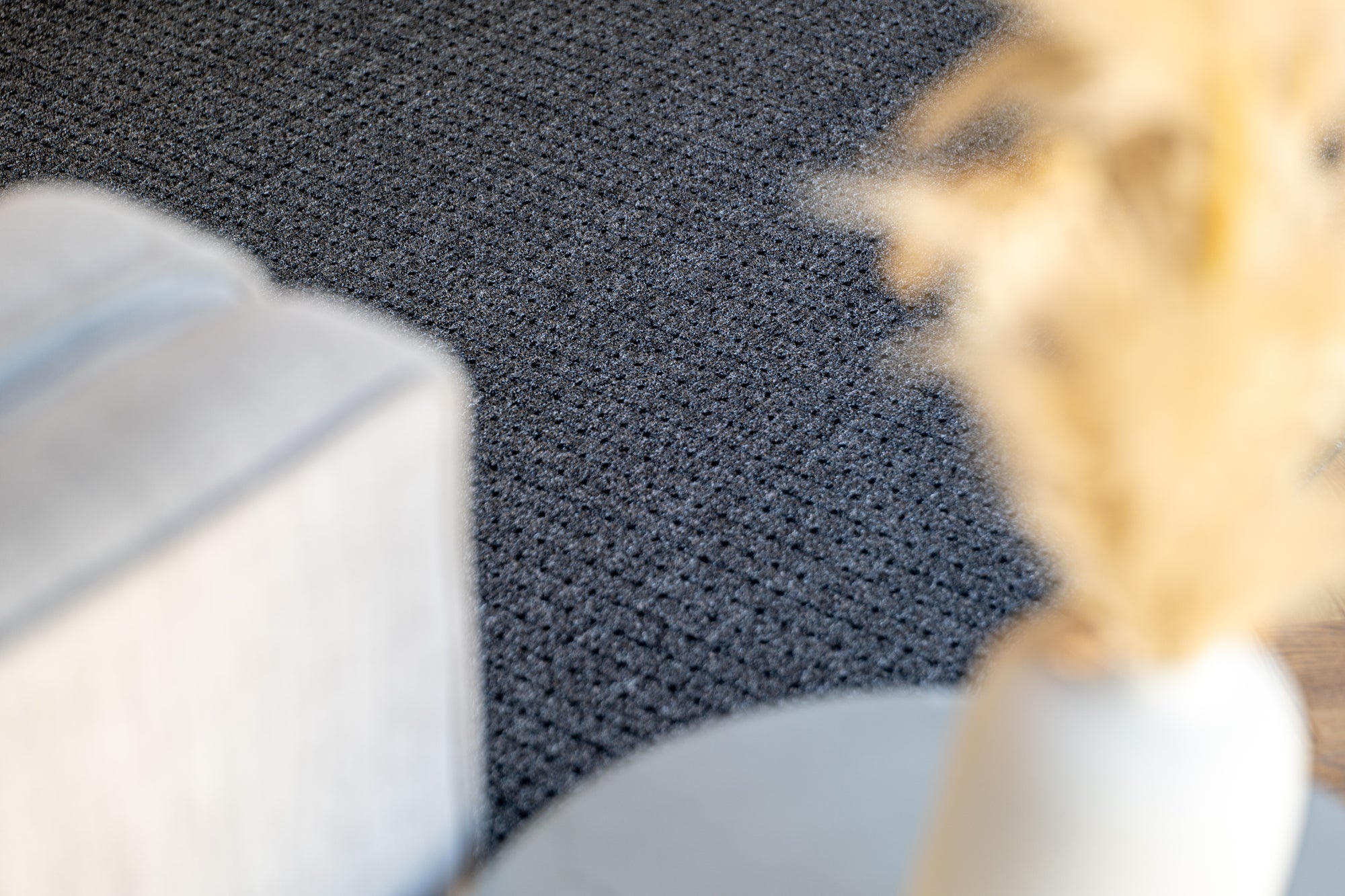 Callavi Urban Weave flatweave charcoal dots rug
