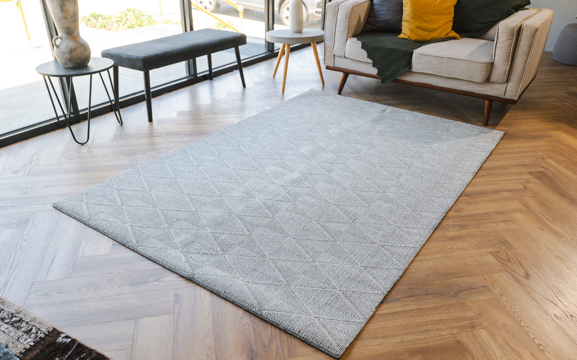Nikotex Desi silver flatweave floor rug