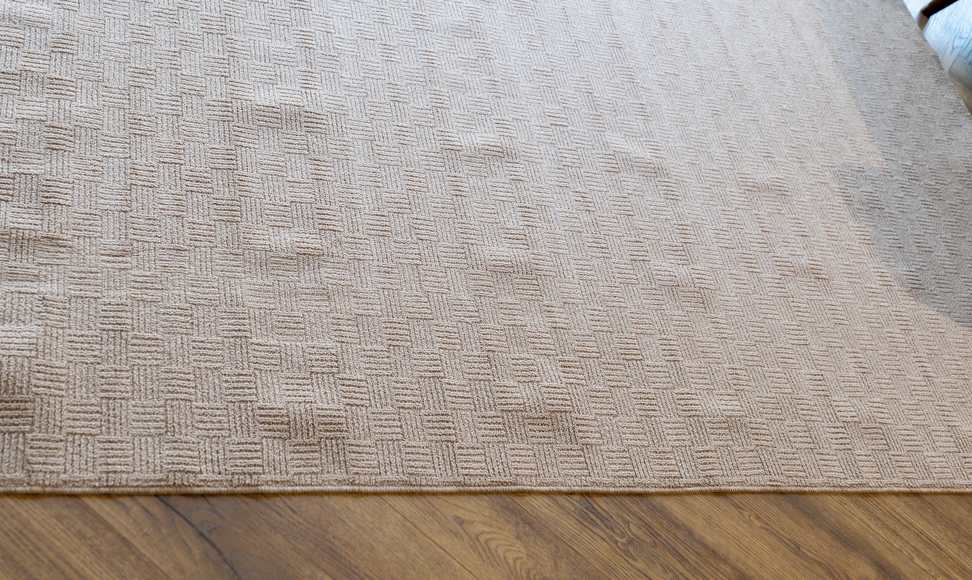 Callavi plain squares flatweave cream rug