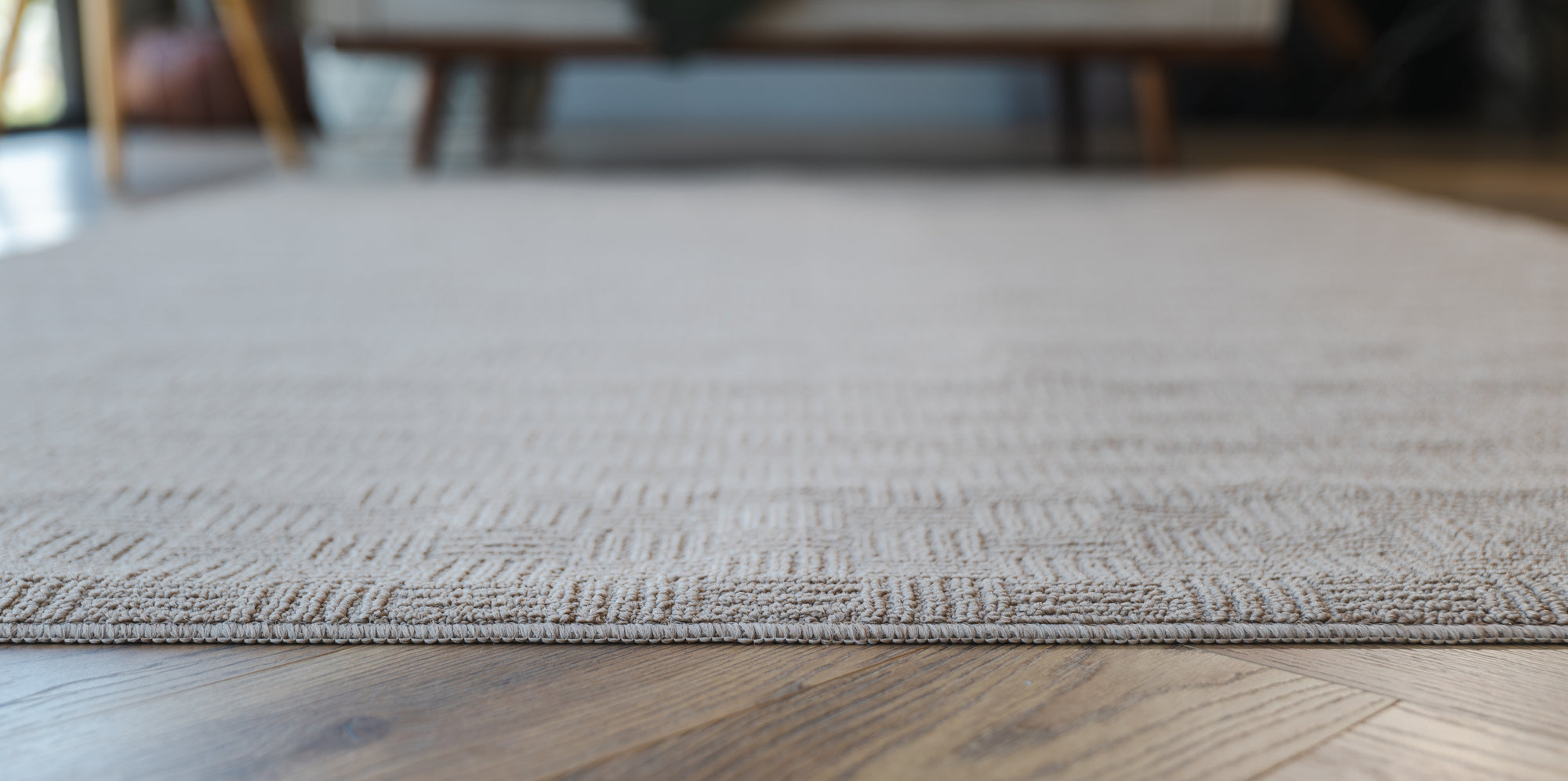 Callavi plain squares flatweave cream rug