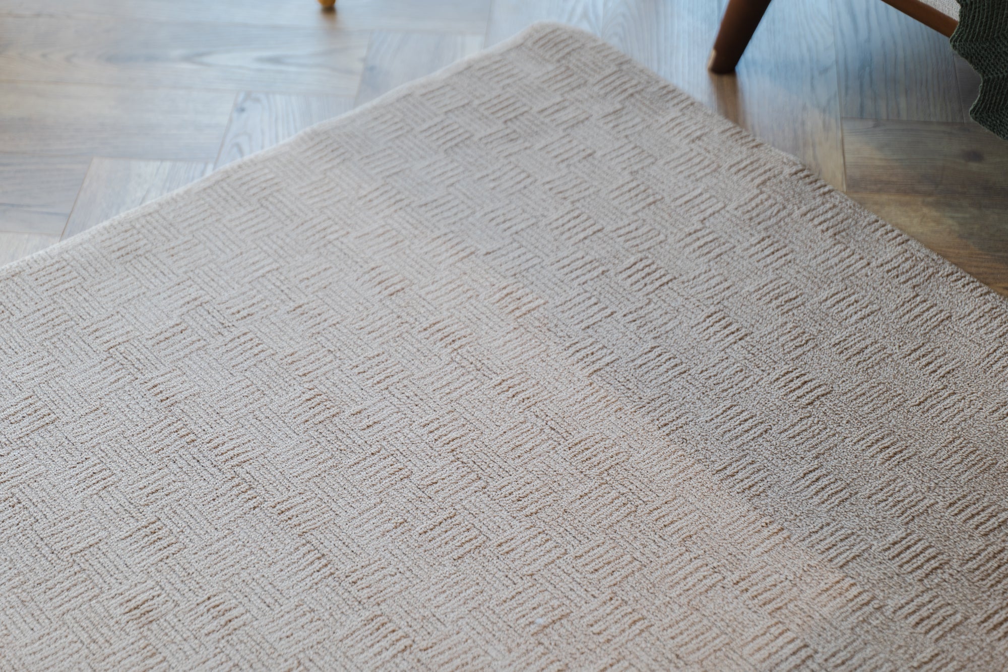 Callavi plain squares flatweave cream rug