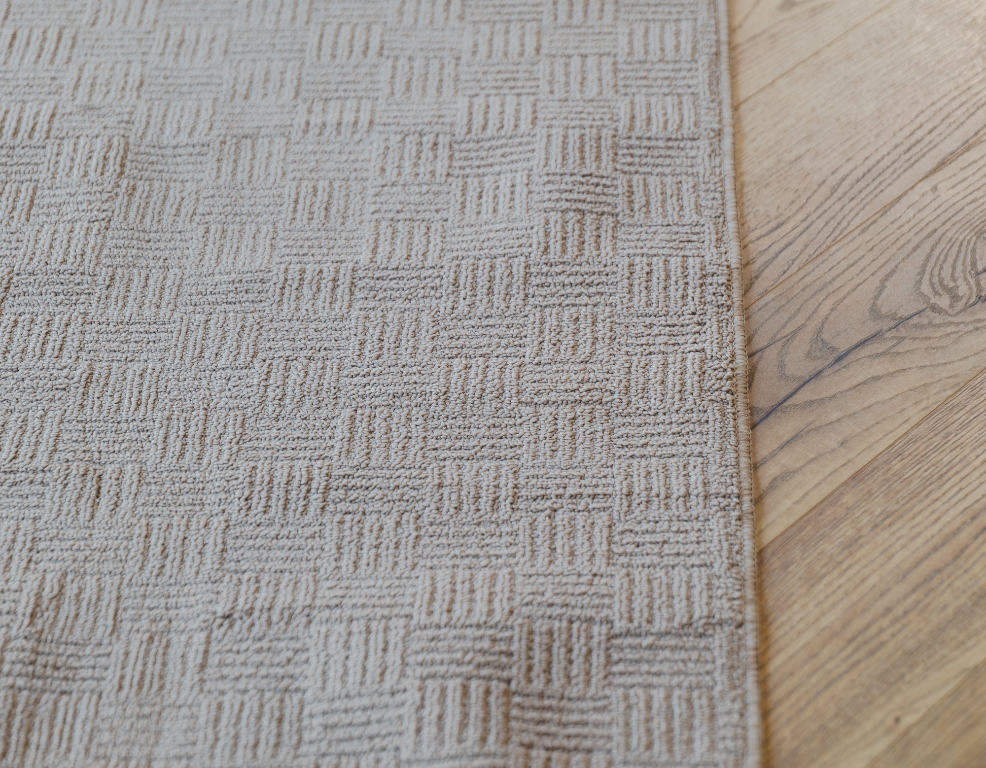 Callavi plain squares flatweave cream rug